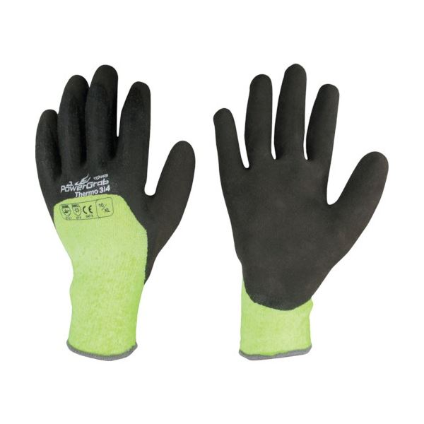 （まとめ）東和 PowerGrabThermo 3/4 10/XL 黄/ダークブラウン 1双[x5]