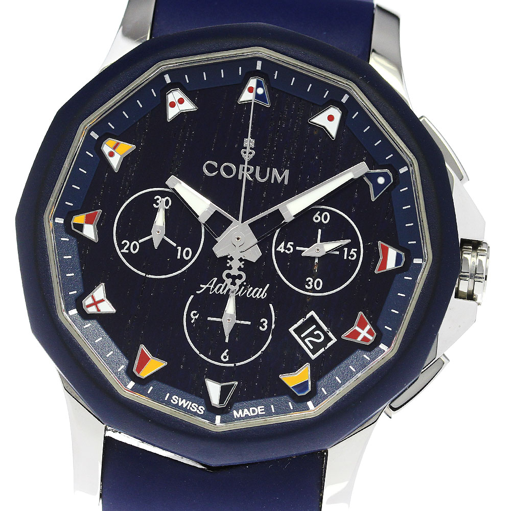 コルム CORUM 984.113.22/F373WB12 アドミラルズカップ レジェンド42 デイト 自動巻き メンズ 極美品 箱・保証書付き_814965【中古】