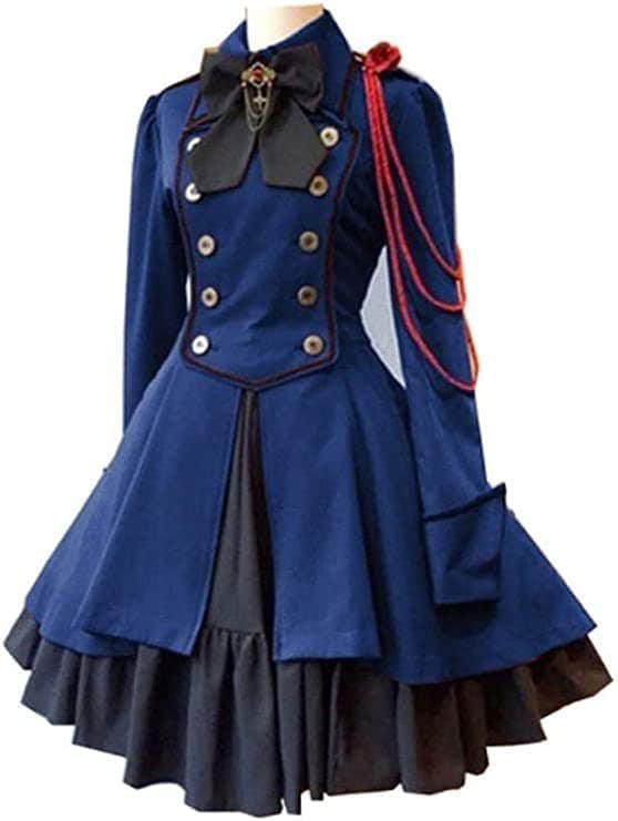 ゴシック風ワンピース Aライン ミモレ丈 スチームパンク コスチューム