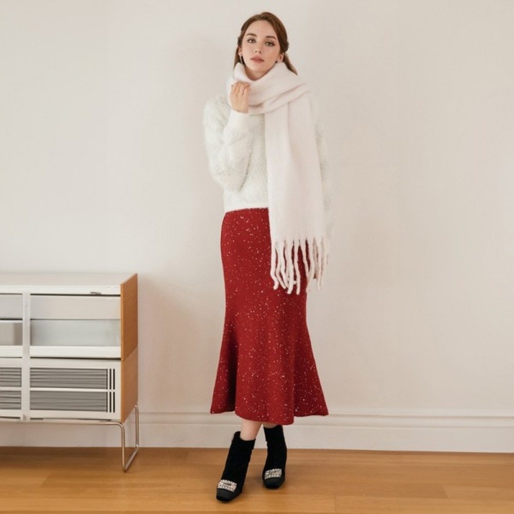 (マックス・カルティッジョ) スパンコールマーメイドニットスカート