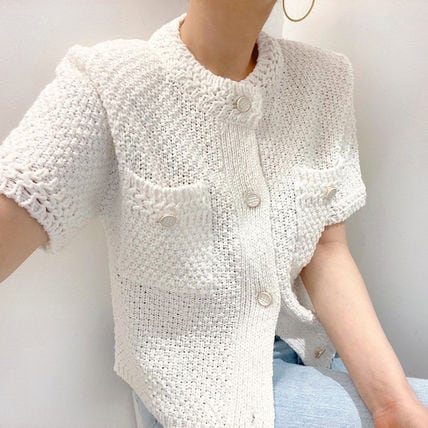 ニット サマーニット カーディガン 半そで 半袖 カーディガン