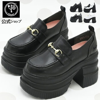 【公式SHOP特典キズ補修液付】 ヨースケ 厚底ローファー レディース ビットローファー 厚底パンプス トリプルレイヤー11cm厚底ソール 7,560円