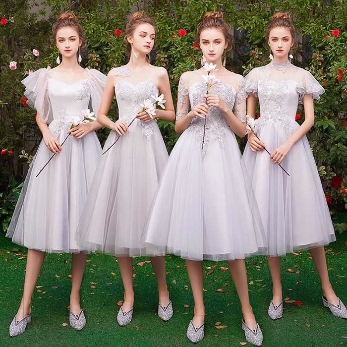 ブライズメイド ドレス ミモレ丈 二次会 ドレス 大人 発表会 結婚式 体型カバー フリル オフショルダー 謝恩会 二次会 卒業式 花嫁 ピアノ 演奏会 20代 30代