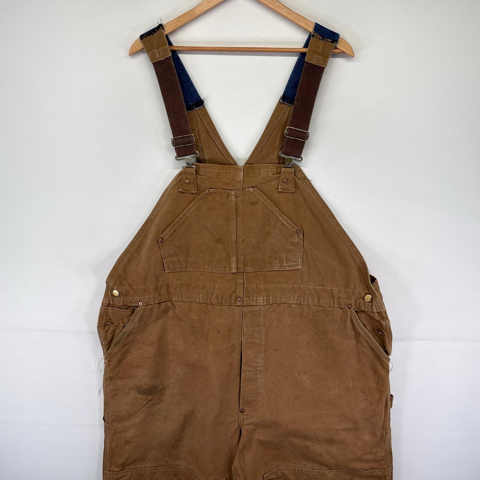 古着 60s/60年代 ヴィンテージ ダック オーバーオール ワーク デカCボタン 4ポケット ブラウン系 メンズ