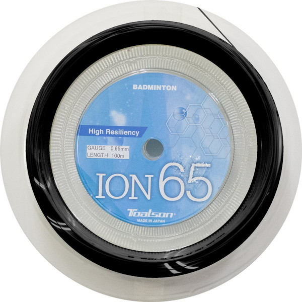 TOALSON (トアルソン) バドミントン用 ガット イオン 65 100Mロール ブラック 0.65mm 8416514