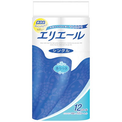 他サイト： エリエール トイレットペーパー 55m シングル (12ロール)の商品画像