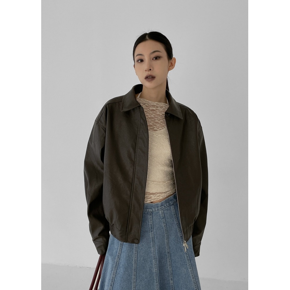 ブラックアップ [MADE] キルトレザージャンパー