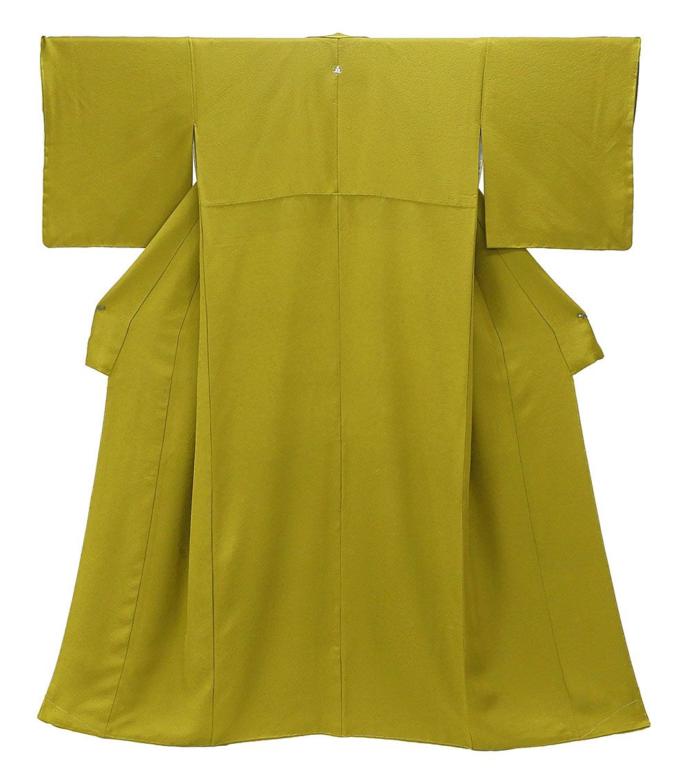 色無地 未着用美品 正絹 鶯色 身丈161.5cm 裄丈67.5cm 色無地 三ツ星 未使用 新古品 着物 結婚式 入学式 卒業式 a0951