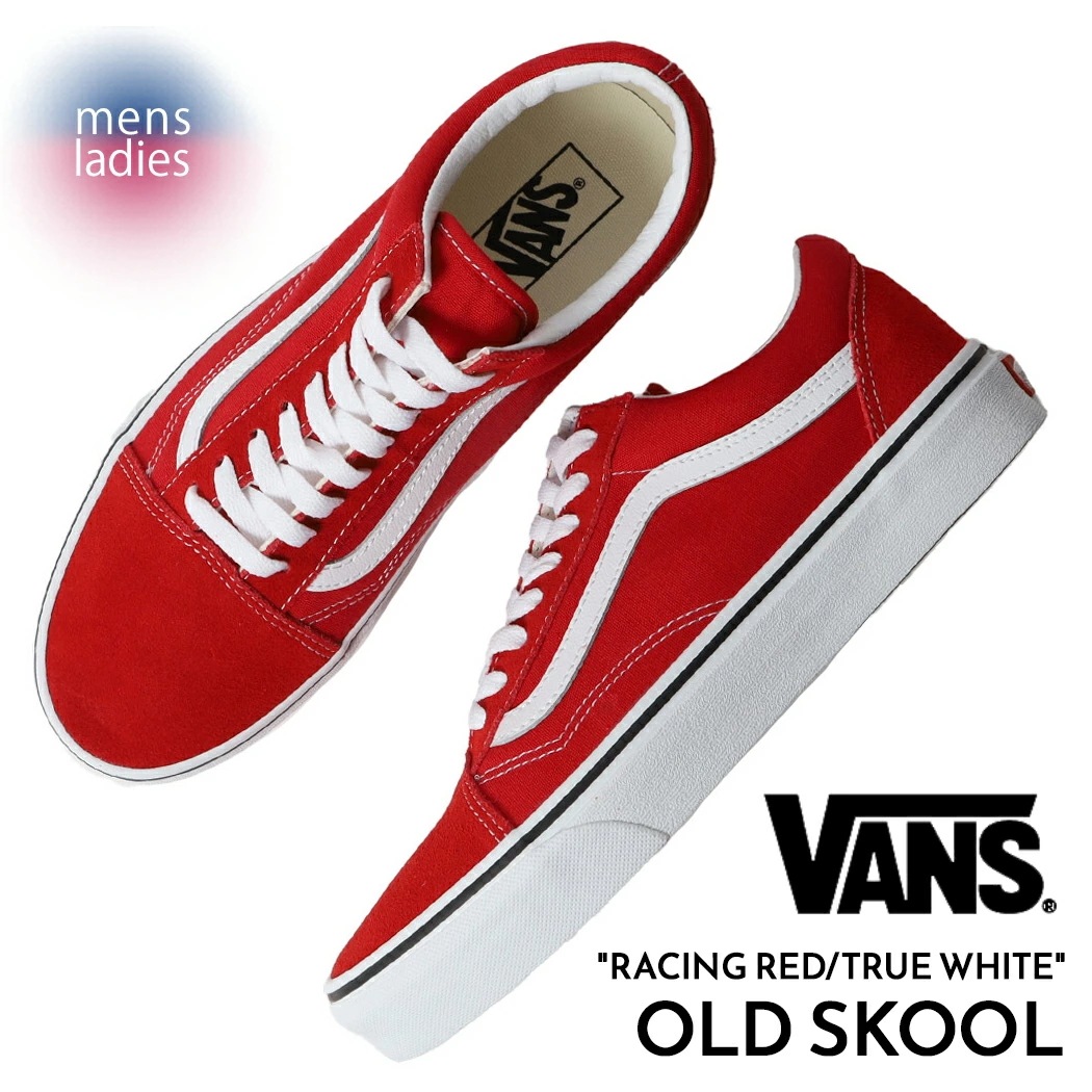 VANS バンズ オールドスクール スニーカー OLD SKOOL RACING RED/TRUE WHITE ( ヴァンズ 赤 レッド メンズ レディース 国内正規品 VN0A4BV5JV6 )