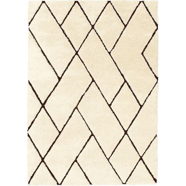 ラグマット/絨毯 [約140x200cm ブラウン] ホットカーペット対応 『ルノン』 プレーベル