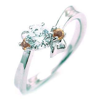 ( 11月誕生石 ) シトリン Pt ダイヤモンドリング（婚約指輪エンゲージリング）楽ギフ_包装02P26Mar16