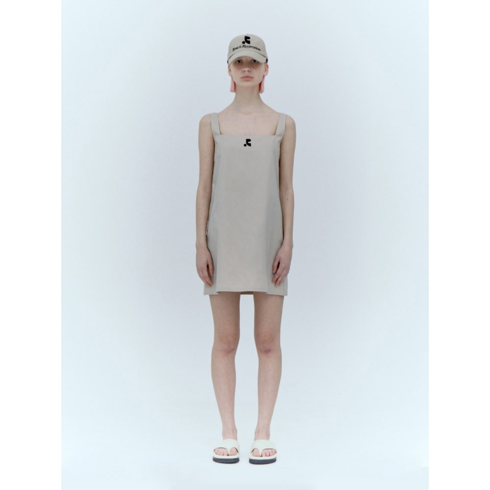 レスト＆レクリエーションスクエアネックミニドレスベージュ