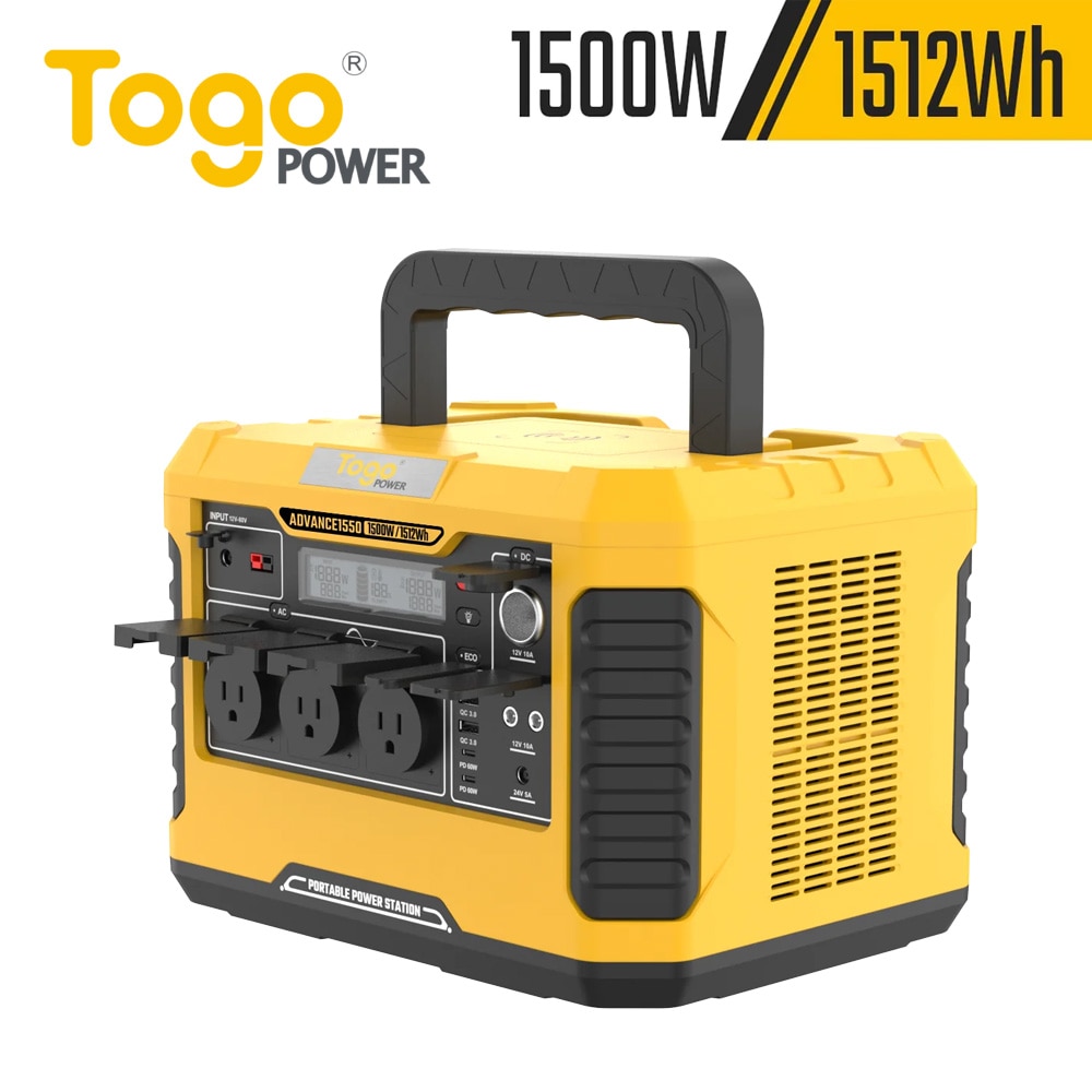 【正規代理店】TogoPower ADVANCE1550 ポータブル電源 1500W 1512Wh PSE認証済 ワイヤレス充電 LEDライト BBQ 車中泊 イベント 防災 災害 非常 緊急