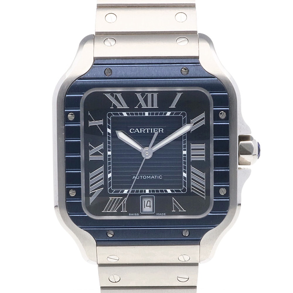 カルティエ サントス ドゥ カルティエ LM 腕時計 ステンレススチール WSSA0048 自動巻き 1年保証 CARTIER 中古 美品