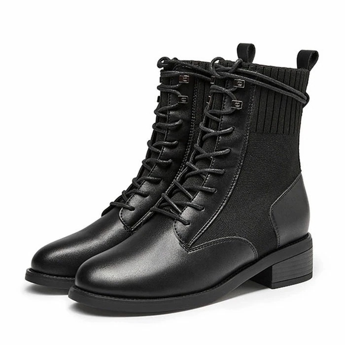 ブーツ レースアップブーツ 厚底ブーツ ショートブーツ シンプル 通気性 レディース