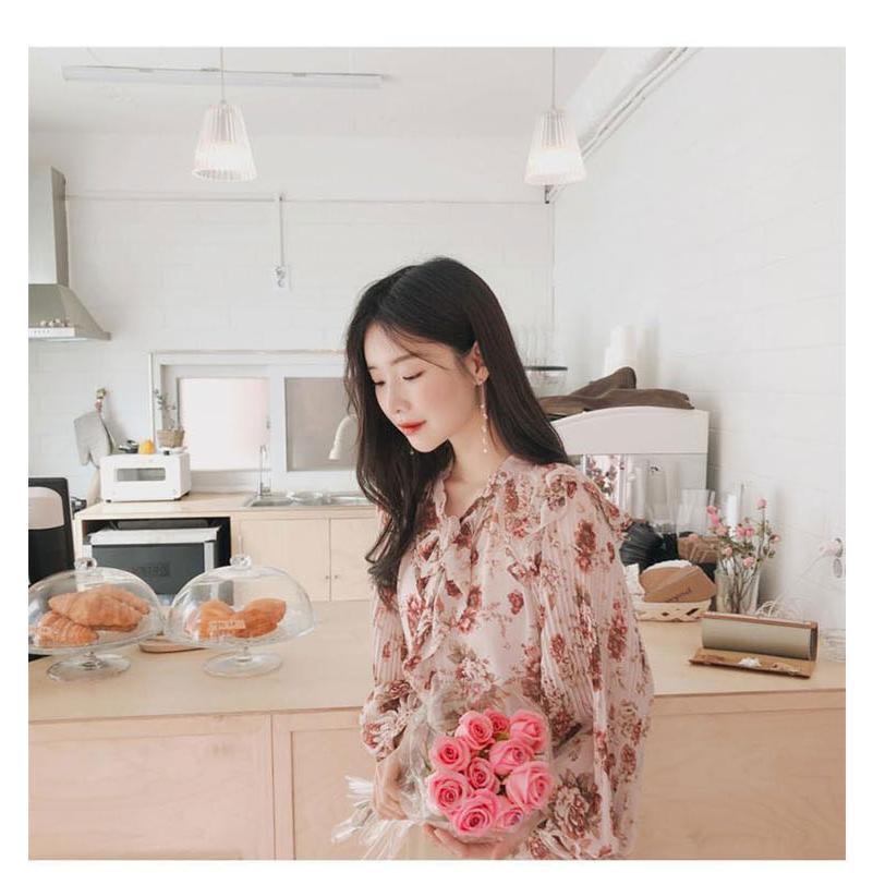 夏新作シャツブラウス レディース 長袖シャツ 春服 ボウタイリボン 花柄 おしゃれ オフィス きれいめ 大人 30代 40代 50代 60代 きれいめ おしゃれ 可愛い 二次