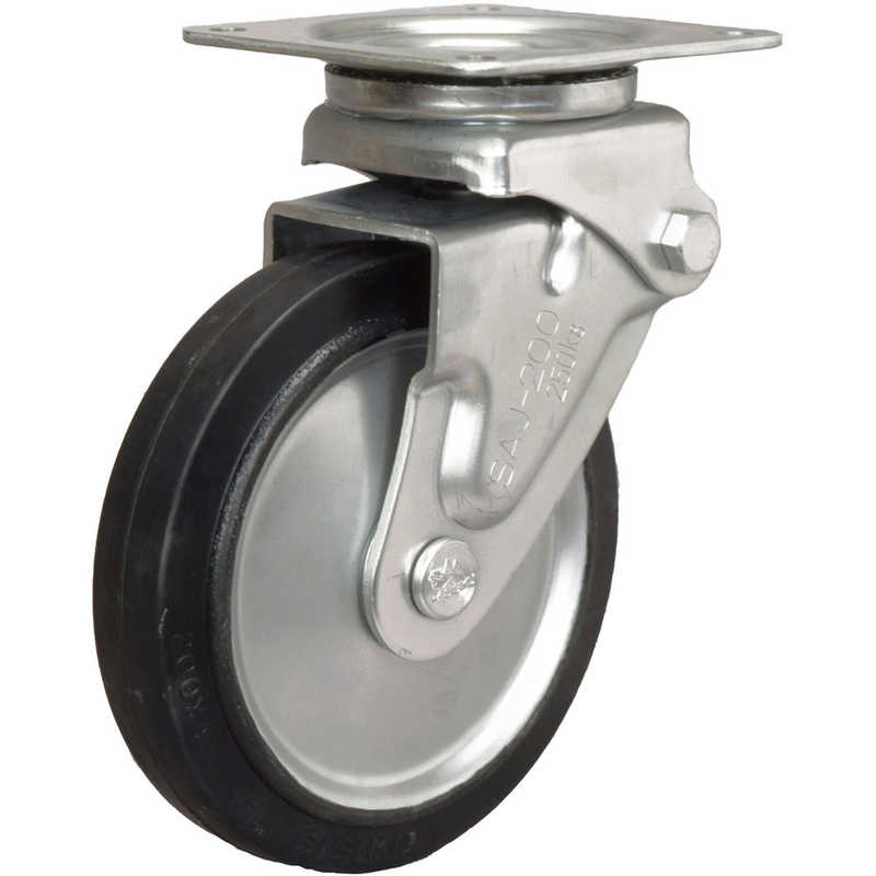 シシクアドクライス　緩衝キャスター 自在 ゴム車輪 200径　SAJHO200W