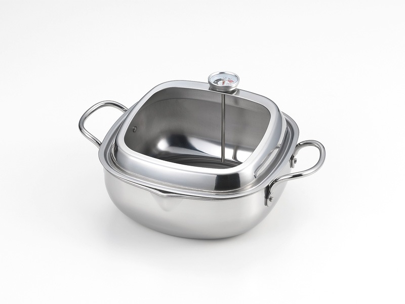 「食彩亭」ステンレス角型天ぷら鍋20cm