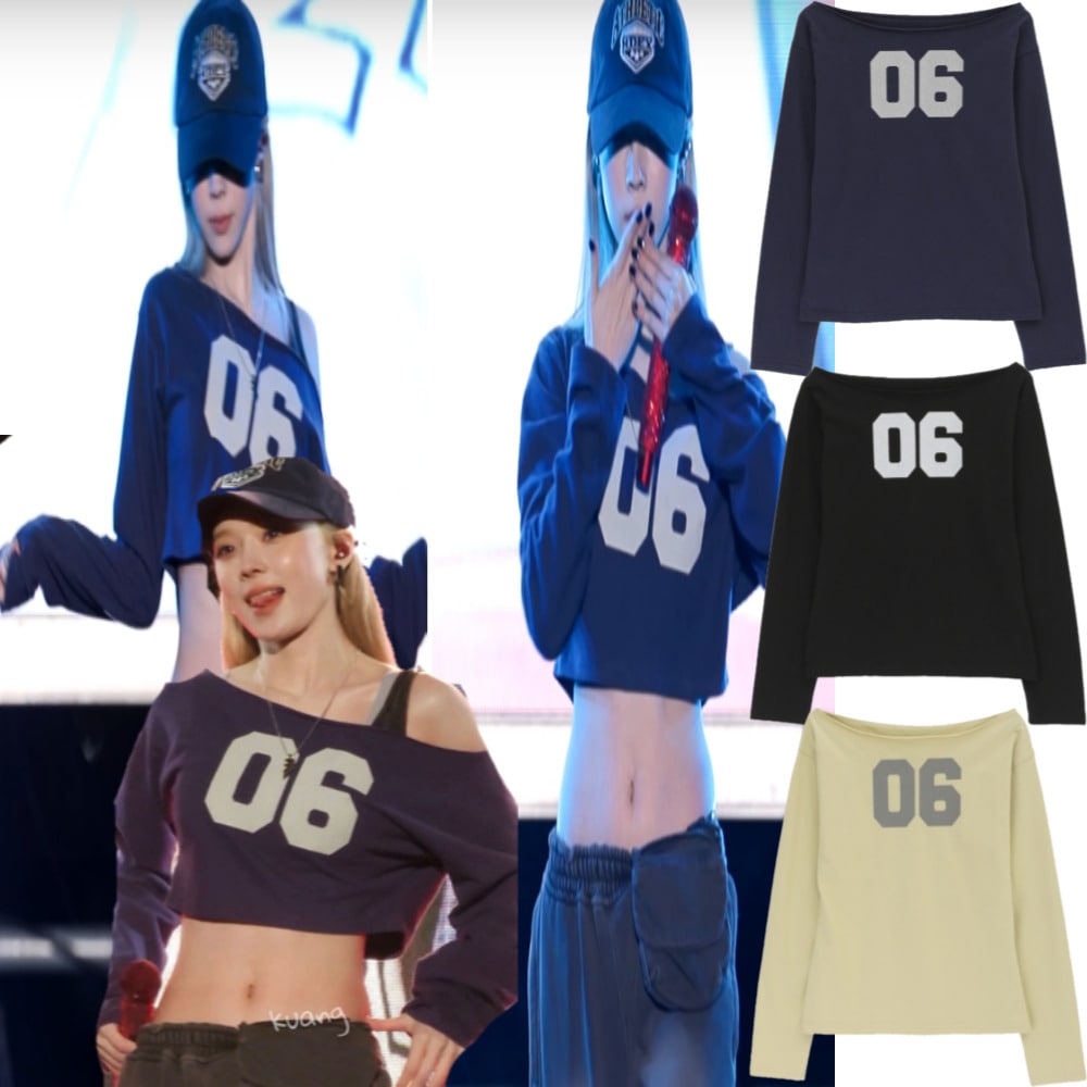 aespa ウィンター 着用/フェリティ ボートネック プリンティング 長袖Tシャツ