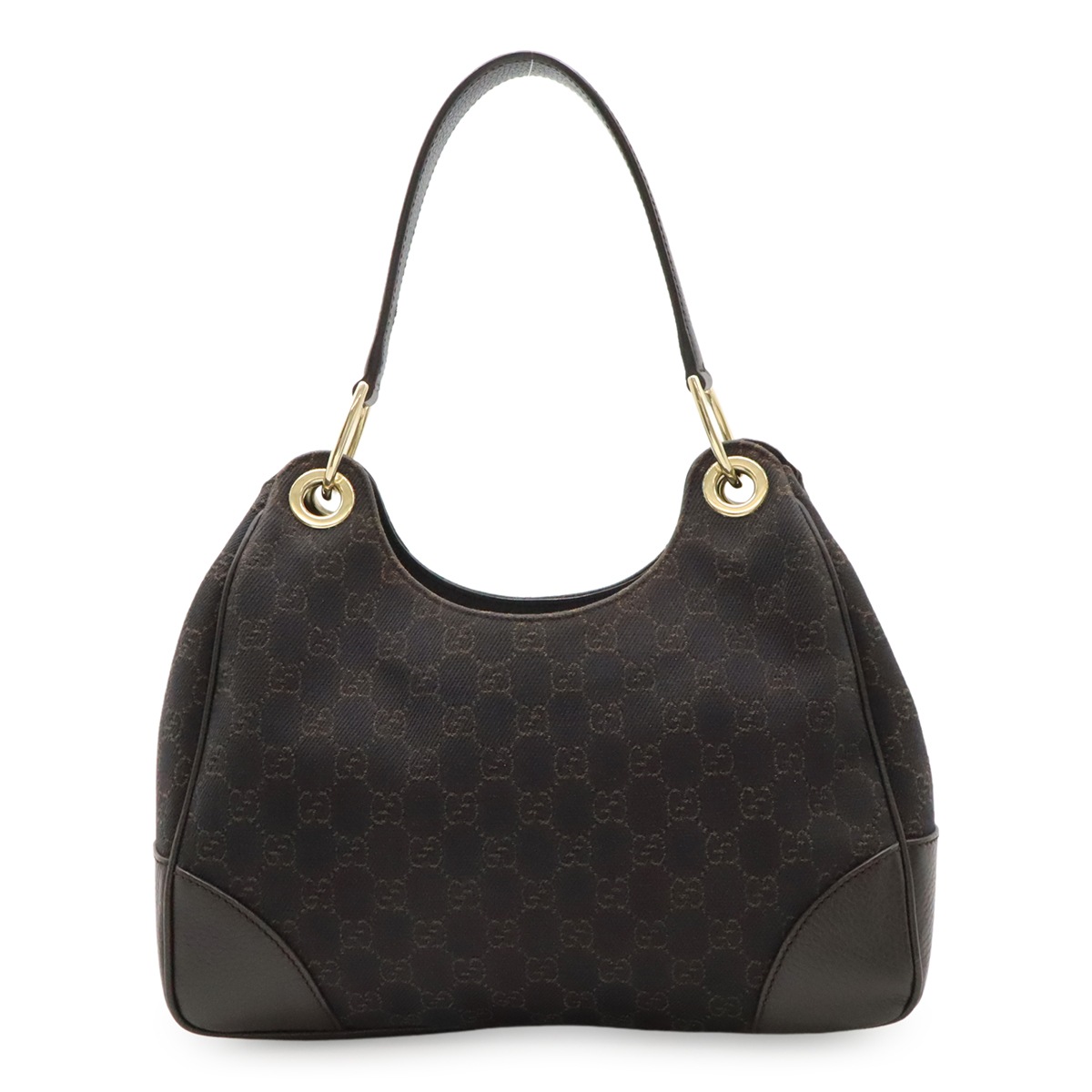 GGキャンバス ショルダーバッグ セミショルダー ワンショルダー ハンドバッグ ブラウン 茶 ゴールド金具 アウトレット品 25726