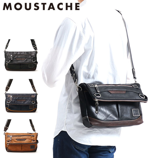 ムスタッシュ ショルダーバッグ MOUSTACHE ショルダー YUQ 斜めがけバッグ 2WAY クラッチバッグ A4 B5 メンズ VMR-5696