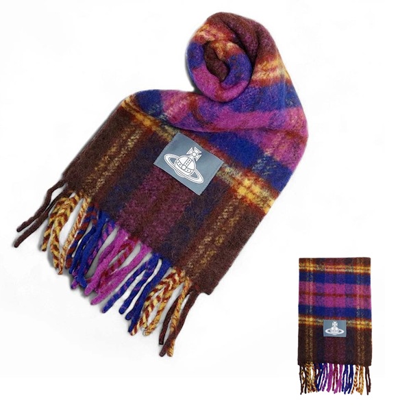 マフラー CHUNKY TARTAN 8103014F-W01BM-J401 PURPLE ユニセックス