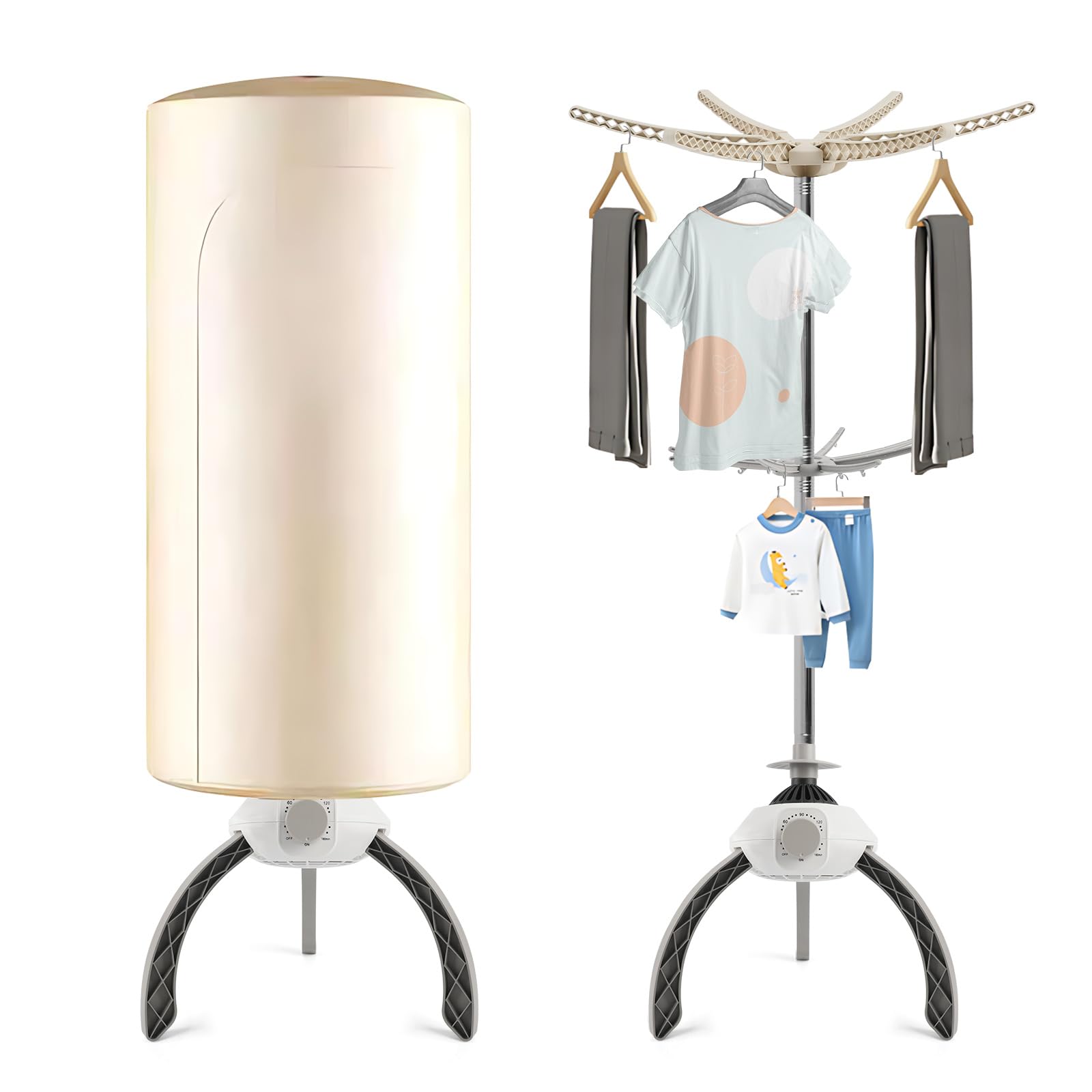 衣類乾燥機 コンパクト折り畳み 二層電気ポケドライ乾燥機 15kg大容量 900W ポータブル 大容量 静音 タイマー付き 部屋干し 梅雨 一人暮らし 家庭用 小型乾燥機 ドラム式より省スペース ベビ