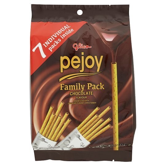グリコGlico Pejoy Family Pack Chocolate Flavour Biscuit Stick 7 Packs 126g