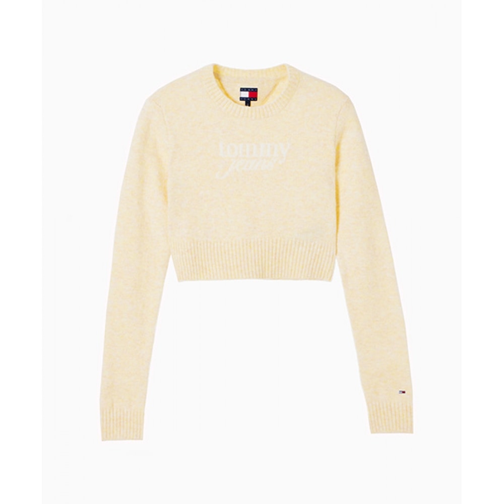 トミージーンズクロップスクリプトセーター (T32F0KTO35TWT1ZGA)