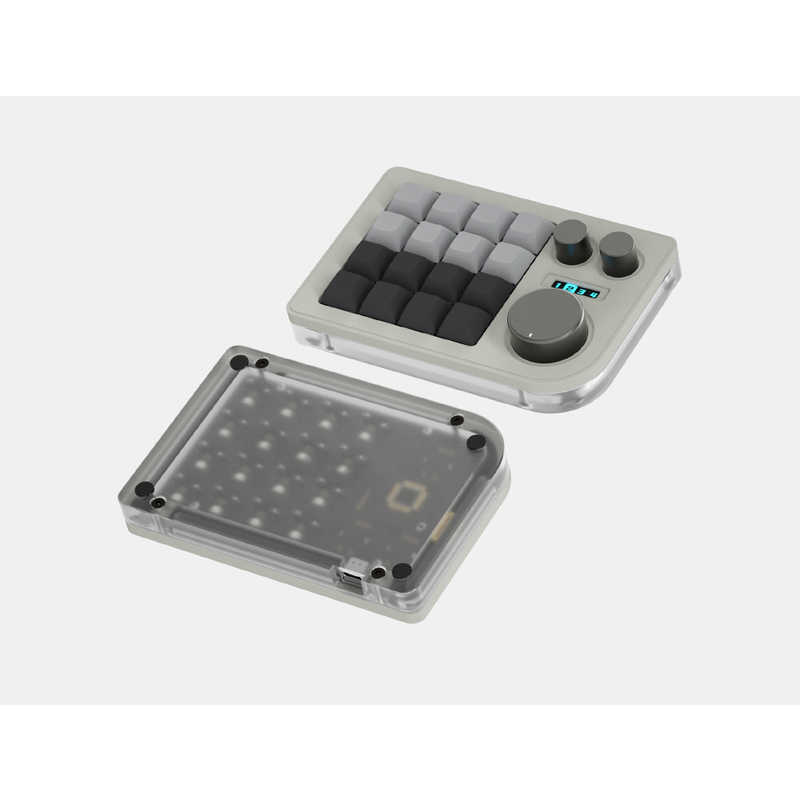 KIBU　DOIO 片手デバイス KB16 マクロメタニカルキーボード / 片手キーボード / RGB VIA ホットスワップ / 16キー Soy Gray　KB16SOY
