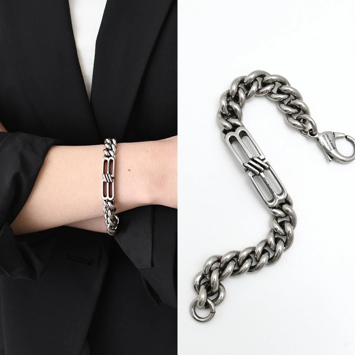 ブレスレット アクセサリー BB ICON GOURMETTE 718493 TZ99I レディース ユニセックス シルバー 真鍮