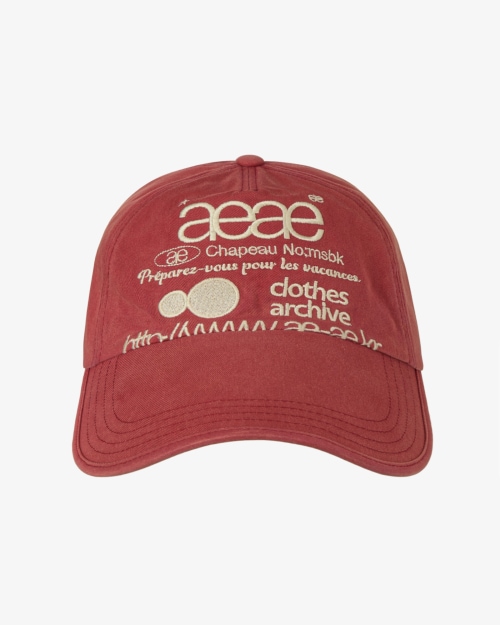 【AEAE】 WEB LOGO WASHED 5 PANNEL BALL CAP [RED] キャップ 正規品