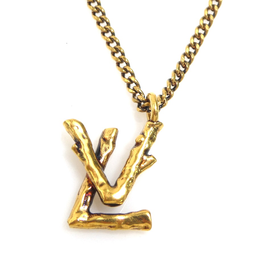 ルイ ヴィトン LOUIS VUITTON ネックレス LVトゥイッグ ペンダント メタル ゴールド レディース MP2456 h32000a