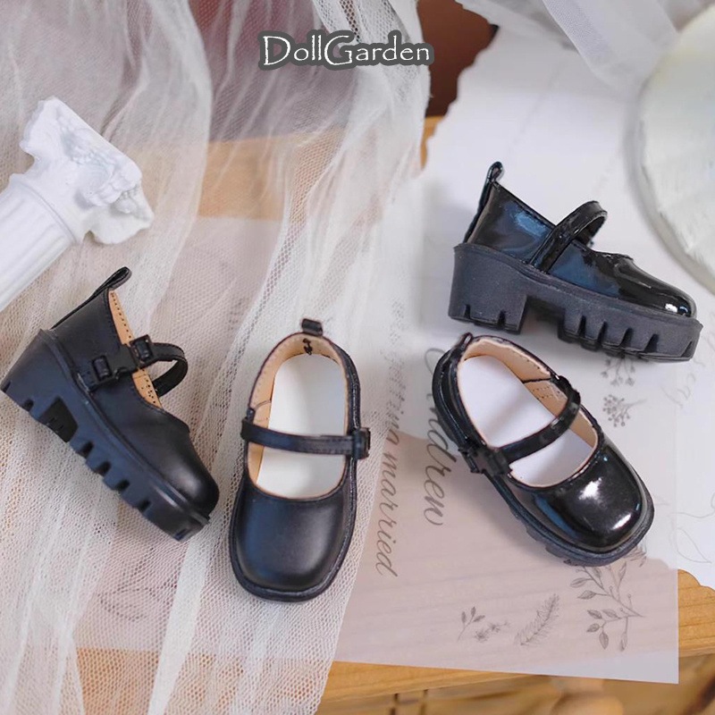 BJD 1/4 ドール用 靴 革靴 黒 厚底 ストラップ付き MSD/mdd/kumakoサイズ球体関節人形用シューズ