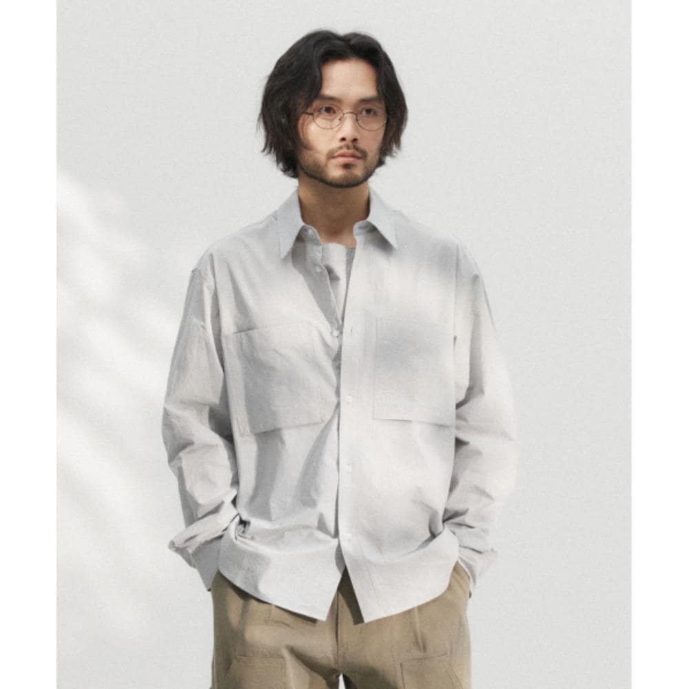 WMC Double placket shirt LIGHT GREY O-MOBNL5Y21209