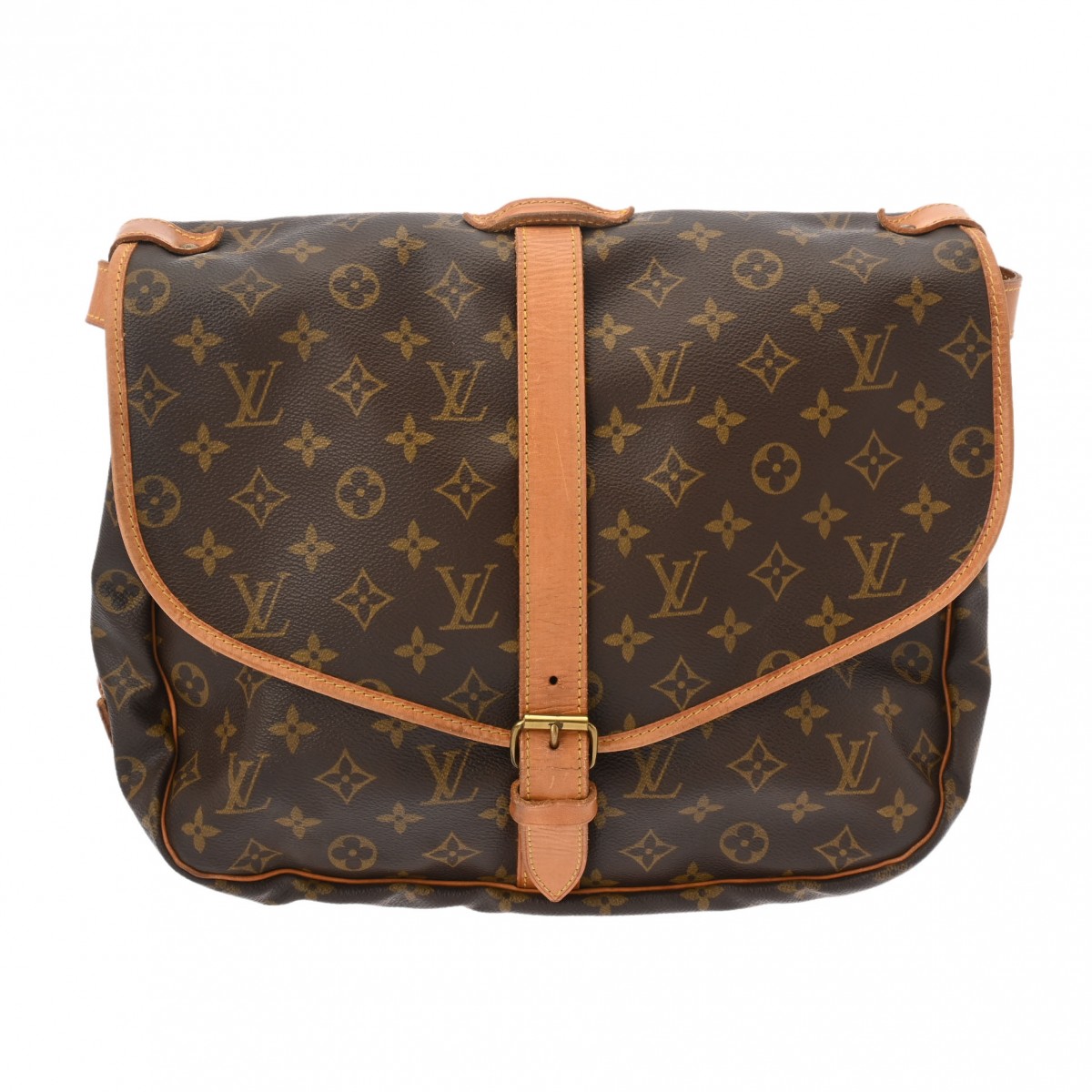 モノグラム ソミュール 35 ブラウン M42254 レディース モノグラムキャンバス ショルダーバッグ Bランク 中古 銀蔵