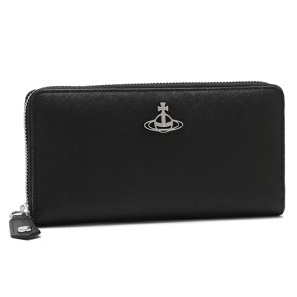 長財布 サフィアーノ ラウンドファスナー ブラック レディース VIVIENNE WESTWOOD 51050022 L001N N402