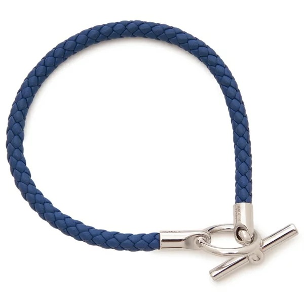 ブレスレット バングル グレナン H シルバー金具 ブルーフランス ブルー シルバー メンズ H077240 FP 71