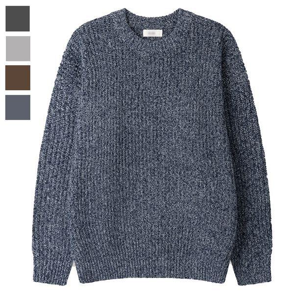 男子ベスタぼかしラウンド長袖ニット SG KN Q082 ブルー_P407856375