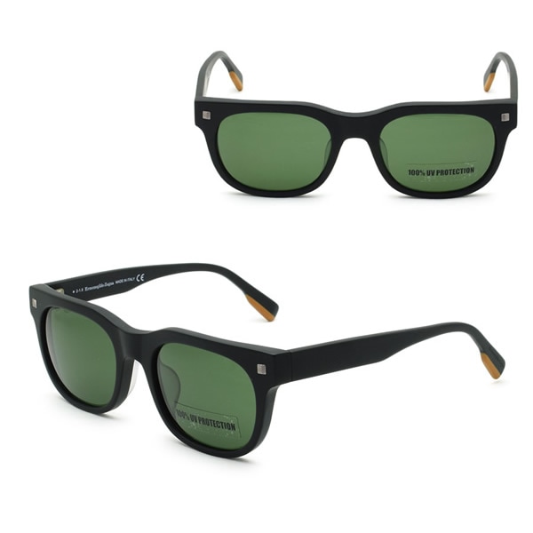 ゼニア サングラス ZEGNA EZ0101-F/S 02N 54 Ermenegildo Zegna サングラス アジアンフィット UVカット マットブラック グリーン