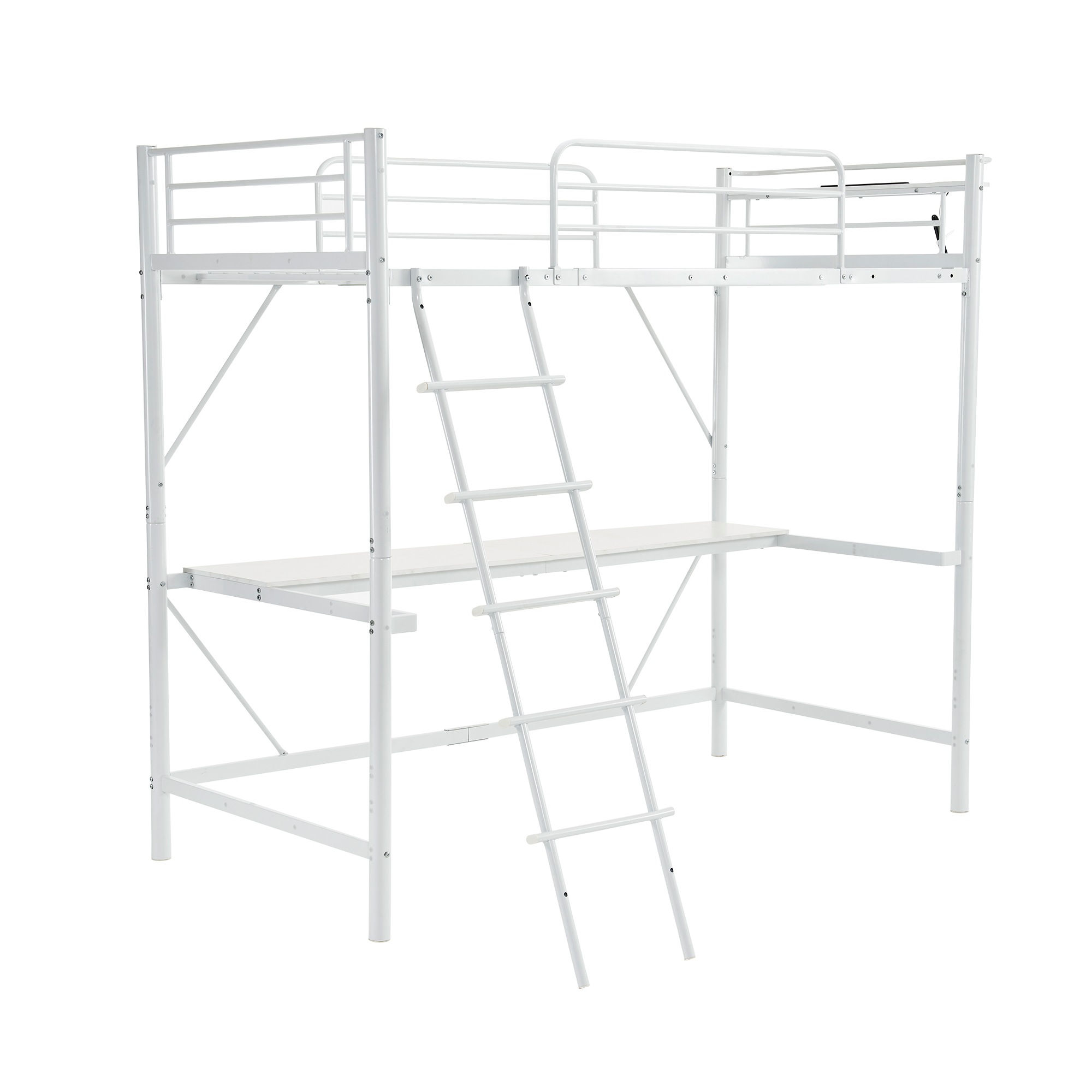 【日本国内出荷-3日で配達】 システムベット ロフトベッド シングル コンセント付き デスク付き 高さ170cm 二段ベッド 一人暮らし 部屋 スチール 耐震 ベッドフレーム DJYC335