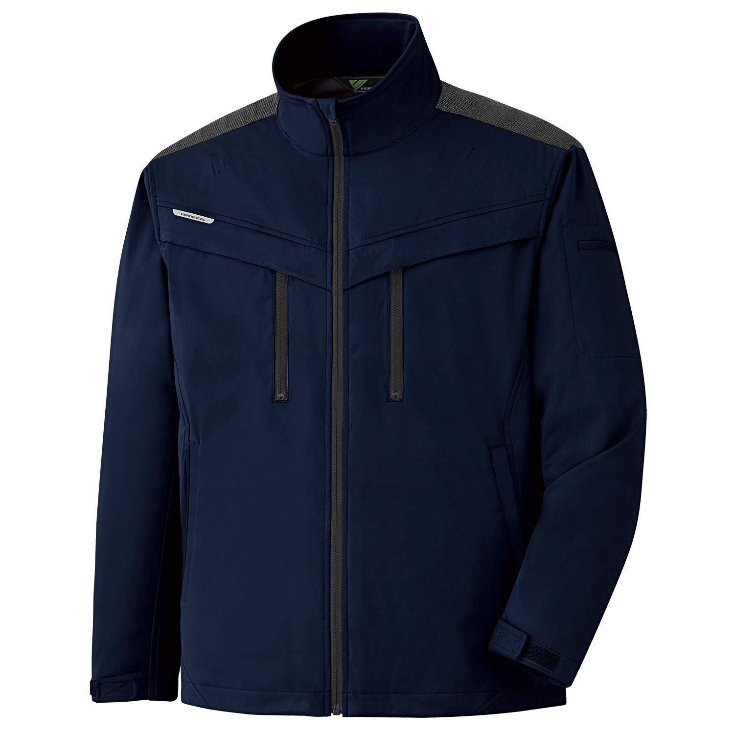 [ミドリ安全] ベルデクセル 防寒服 長袖 ジャンパー 男女兼用 帯電防止 立体裁断 ストレッチ VE2007 上 ネイビー S