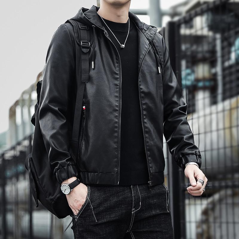 ライダースジャケット メンズ 革ジャン レザージャケット 皮ジャン フード付き フライトジャケット バイク 防風 ブルゾン 秋冬 バイカー