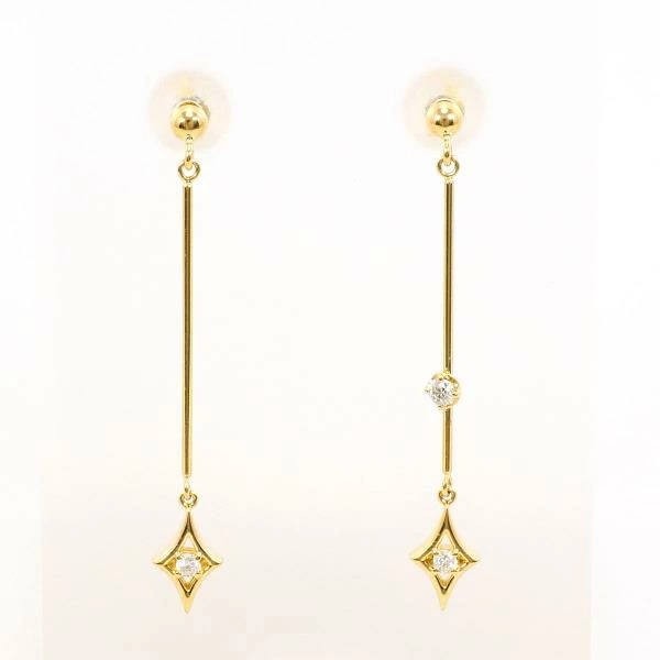 K18 18金 YG イエローゴールド ピアス ダイヤ 総重量約0.9g ジュエリー 中古