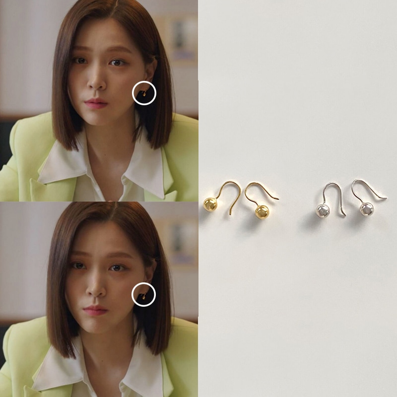 [韓国芸能人着用][キムジウン着用] Ball Hook Earring 韓国ジュエリーピアス 人気ジュエリー セレブが愛するカスタムジュエリー