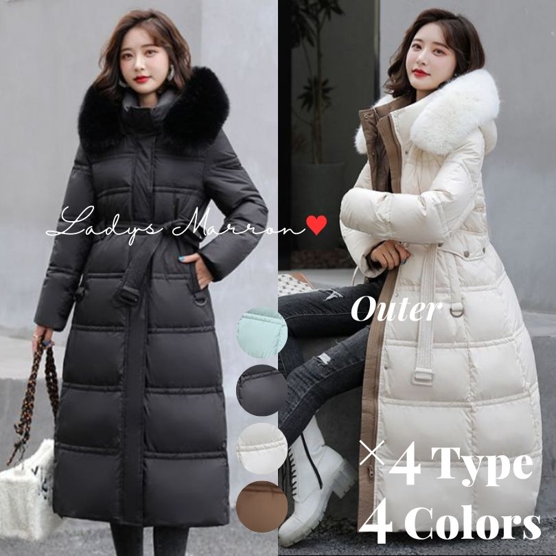 【急速出荷 2025年新作】ダウンコート レディース きれいめダウンコート 中綿コート ファー付きダウンコート 可愛いダウンコート アウター 白 黒 ダウンジャケット 秋 冬 長袖 白ダウン 黒ダウン