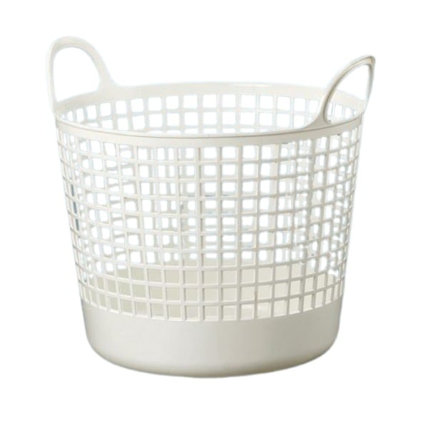 （まとめ） ライクイットスカンジナビアスタイル ラウンドバスケット ホワイト SCB-1 1個 [x3セット]