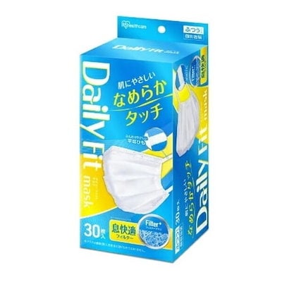 他サイト： PK-DH30MW ホワイト DAILY FIT MASK 一般用マスク (なめらかタッチ ふつうサイズ 30枚入)の商品画像