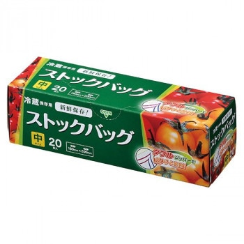 ジャパックス ストックバッグ(中) 透明 20枚×24箱 WS02