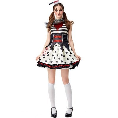 ハロウィン衣装 カップル 女性用 大人用 サーカス団のピエロ コスプレ コスチューム ハロウィン 衣装 レディース ガールズ 滑稽 ハロウィーン
